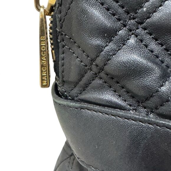 Marc Jacobs Collection Quilted Black Leather Belted Bruna Handbag Auth - Picture 3 of 16